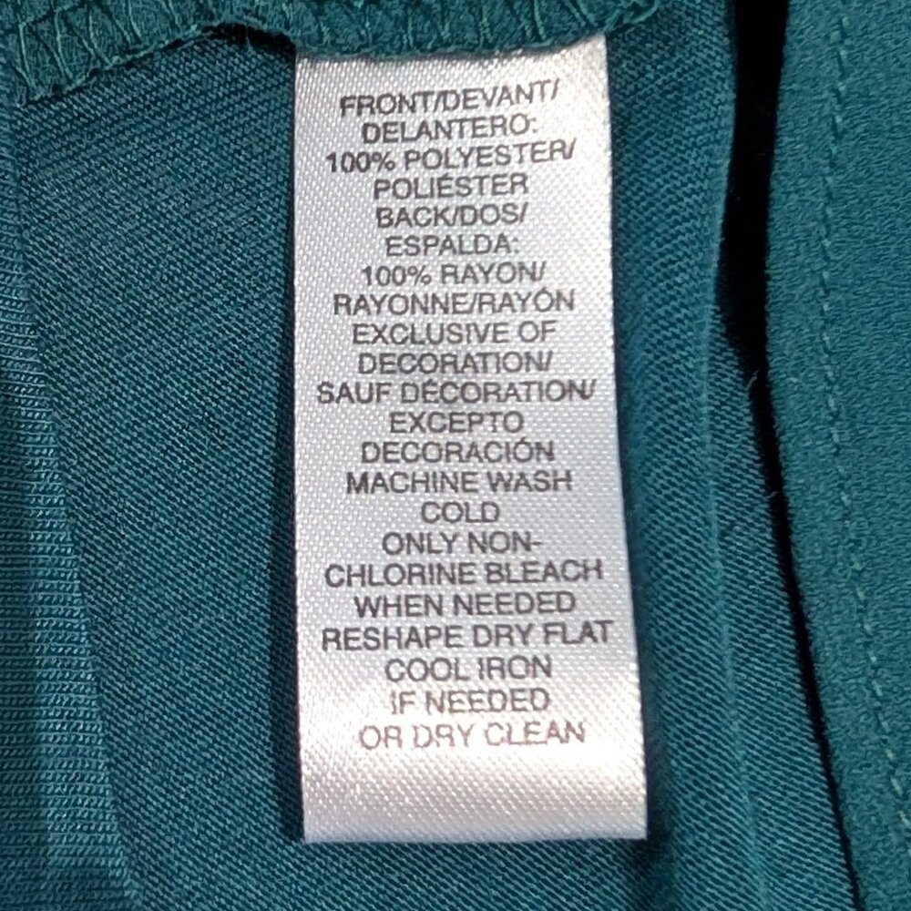 Ann Taylor Loft sleeveless teal tank top blouse with cut out details, size S - Picture 6 of 10